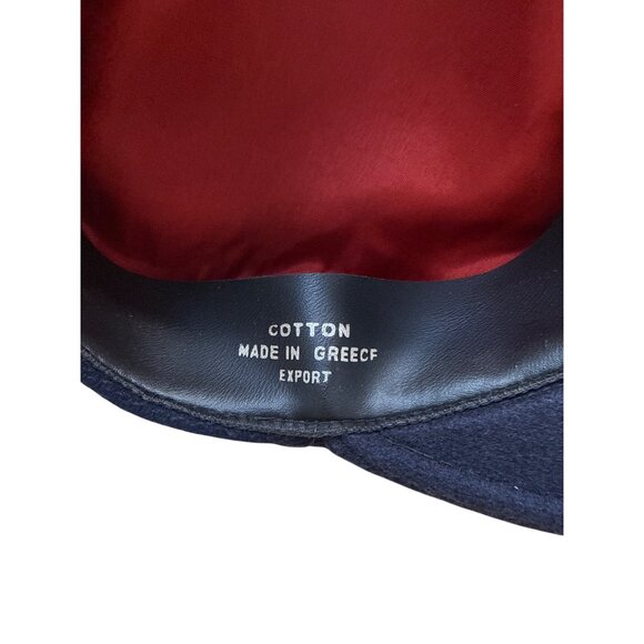 Vintage Greek Fisherman Cap Navy Wool & Cotton Braided Trim One Size - Picture 6 of 8